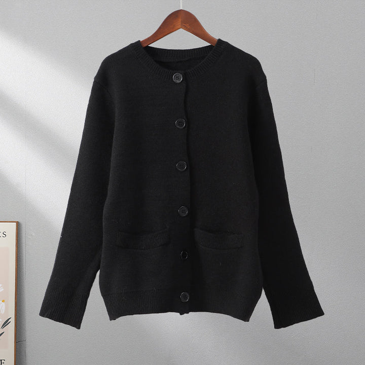 Soft Button-Up Sweater - Eveline-Black-XS-The Livary