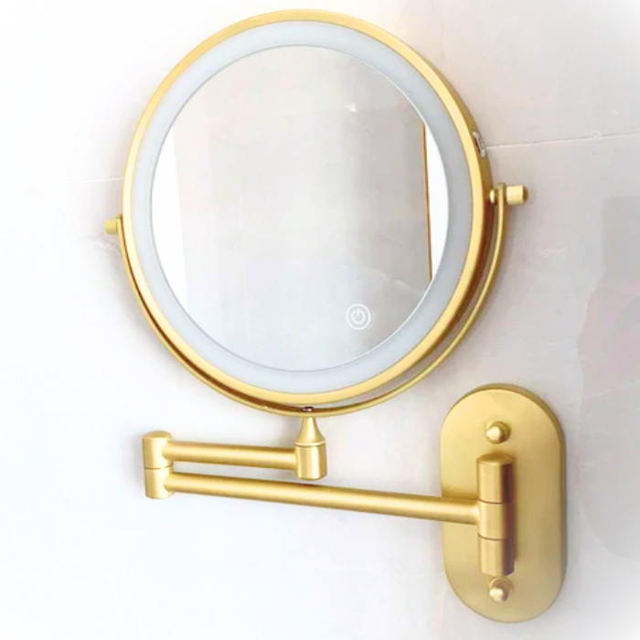 Illuminated Makeup Mirror - LumiAura-Gold-The Livary
