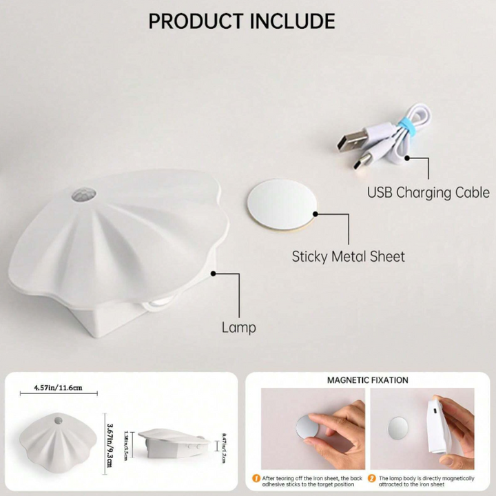 Smart Shell Motion Sensor Lamp - LumiMotion-White-The Livary