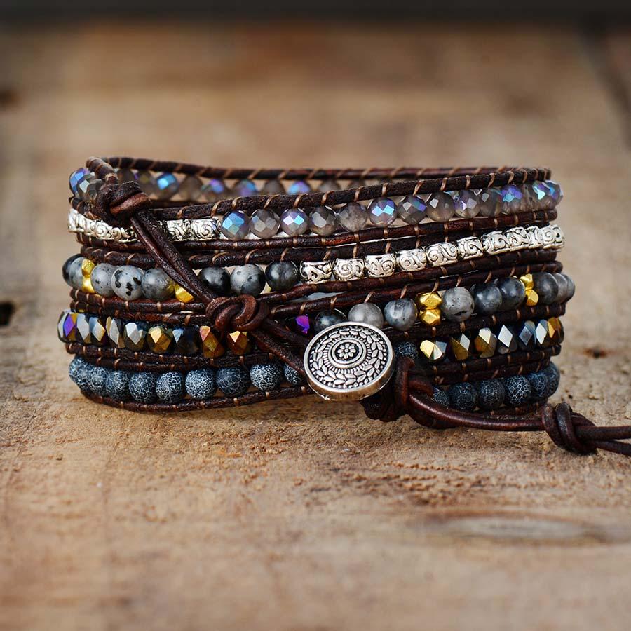 Onyx Moonlight Protective Wrap Bracelet - Lunara-The Livary