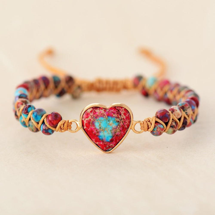 Love Band Jasper Bracelet - Amélie-Red-The Livary