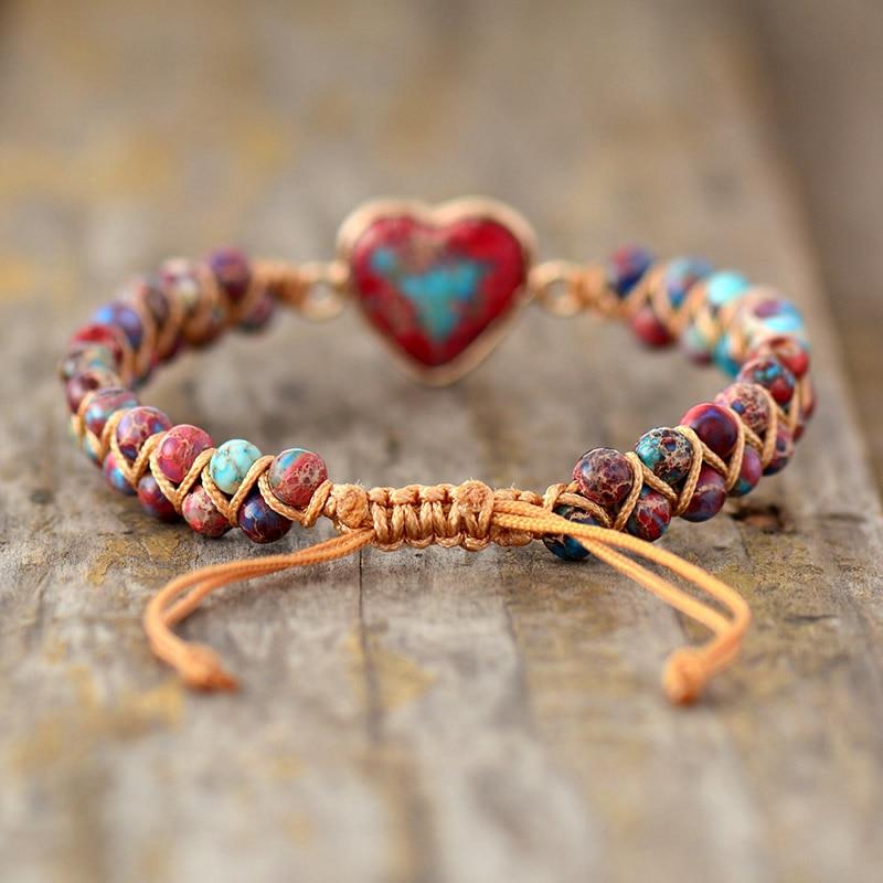 Love Band Jasper Bracelet - Amélie-Red-The Livary