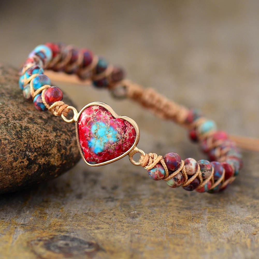 Love Band Jasper Bracelet - Amélie-Red-The Livary