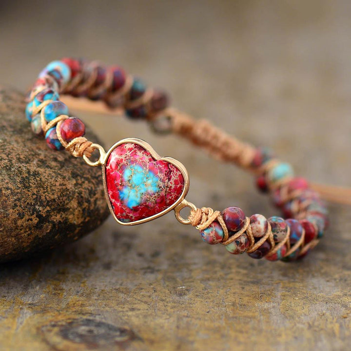 Love Band Jasper Bracelet - Amélie-Red-The Livary
