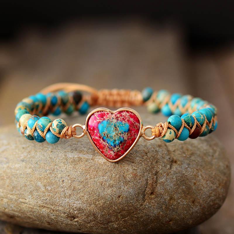 Love Band Jasper Bracelet - Amélie-Red-The Livary