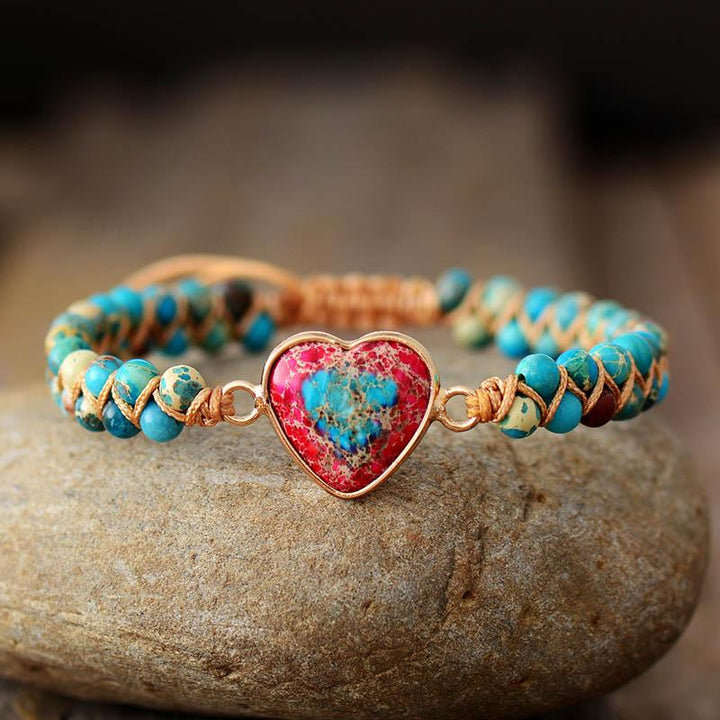 Love Band Jasper Bracelet - Amélie-Red-The Livary