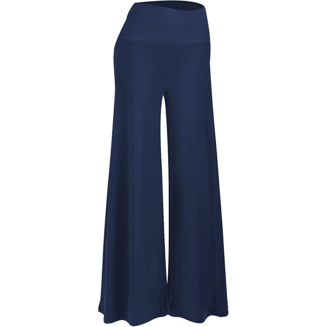 Comfortable High Waist Wide Palazzo Trousers - Oriana-Marine blue-S-The Livary