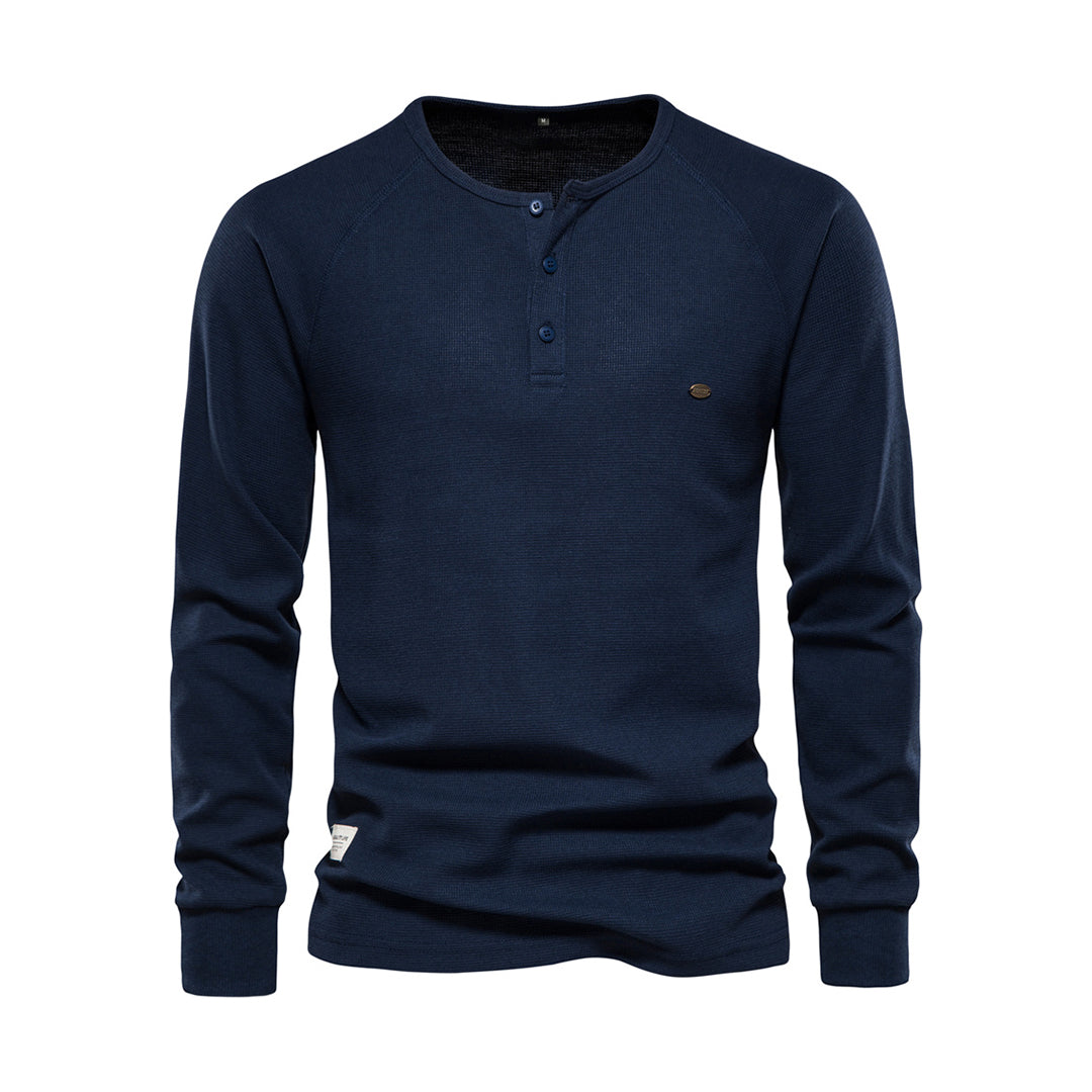 Stylish Men's Long Sleeve Shirt - Milo-Dark blue-S-The Livary