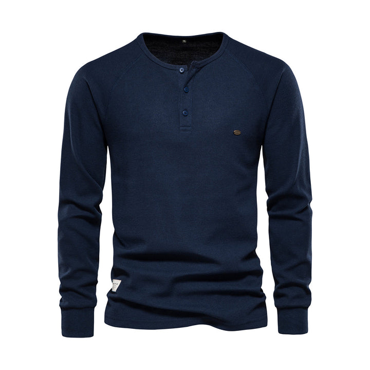 Stylish Men's Long Sleeve Shirt - Milo-Dark blue-S-The Livary