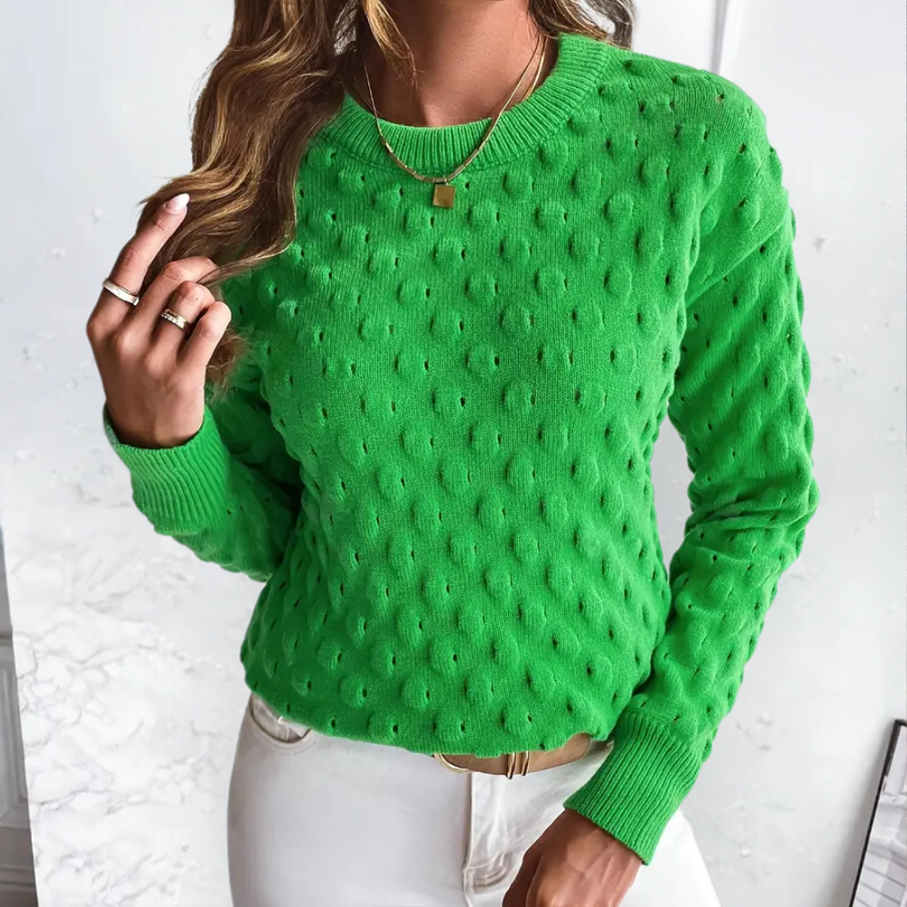 Stylish Cashmere Women's Sweater - Noa-Green-XS-The Livary