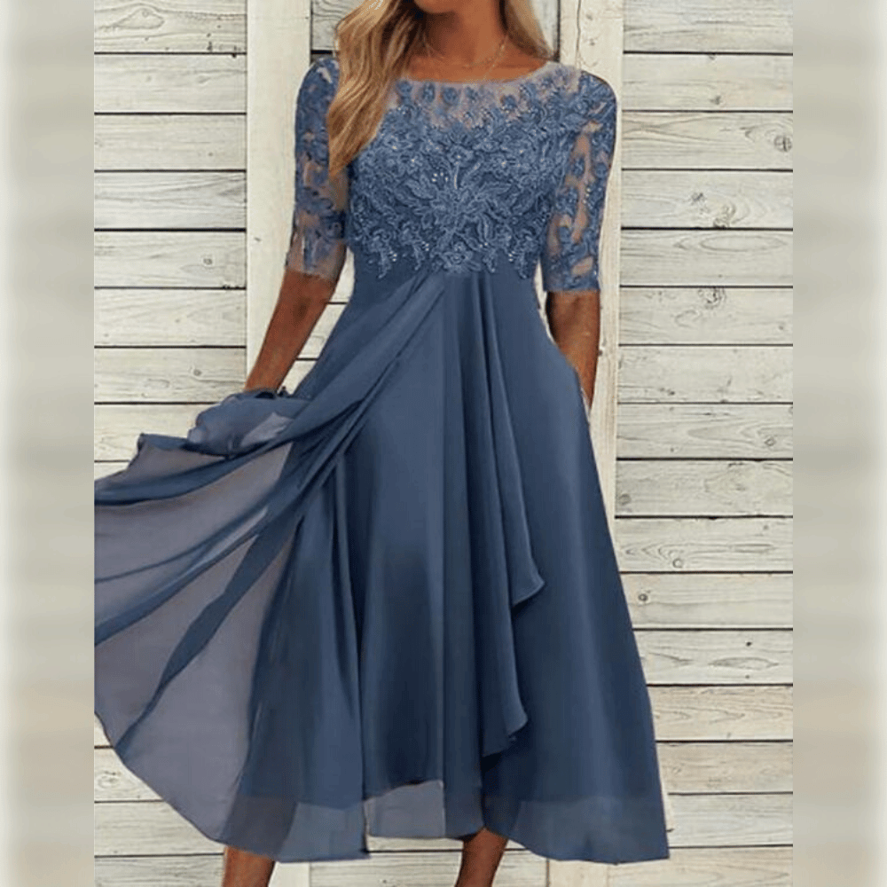 Stylish Comfortable Dress - Olivia-Blue-S-The Livary