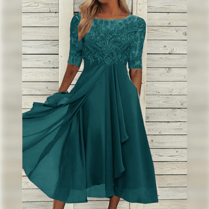 Stylish Comfortable Dress - Olivia-Turquoise-S-The Livary