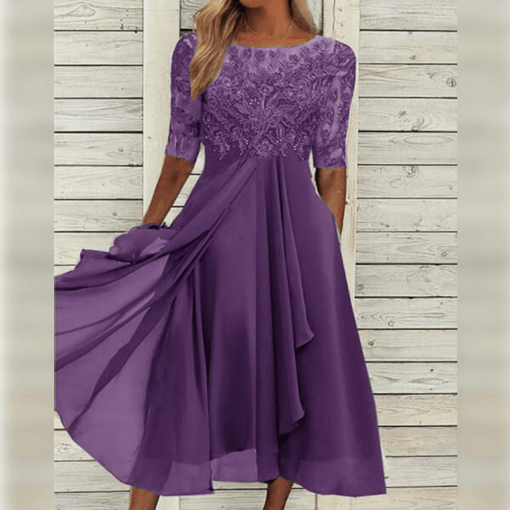 Stylish Comfortable Dress - Olivia-Purple-S-The Livary