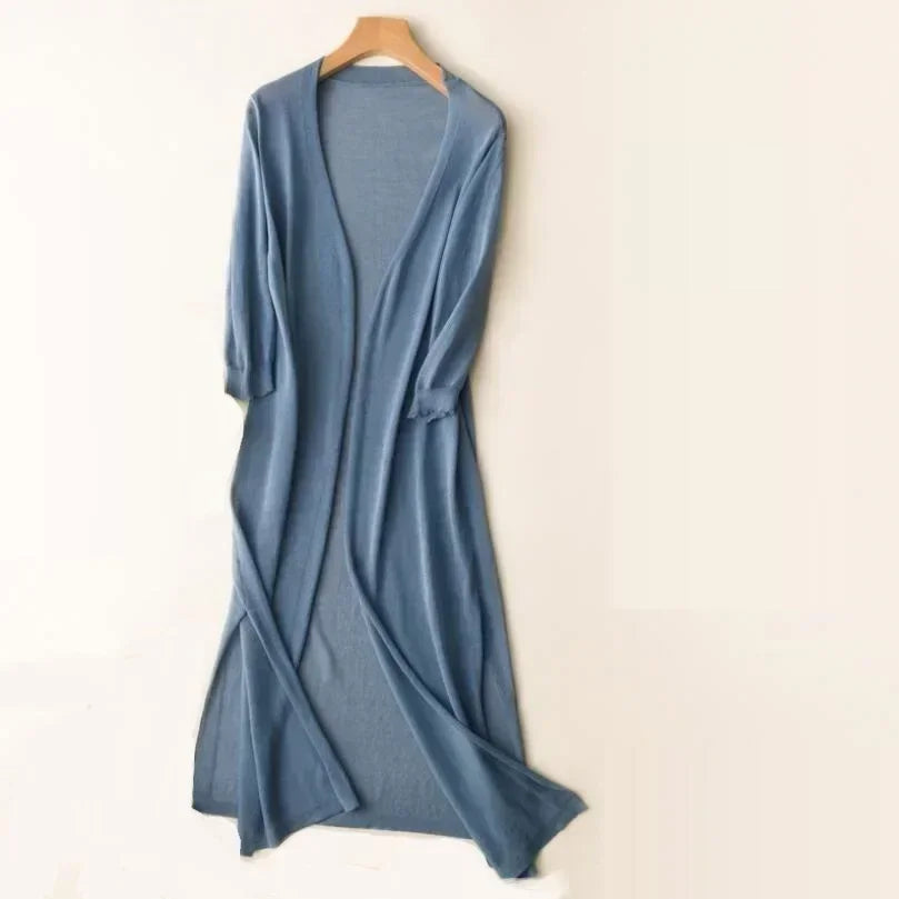 Ladies long sleeve cardigan - Elda-Mocha-S-The Livary