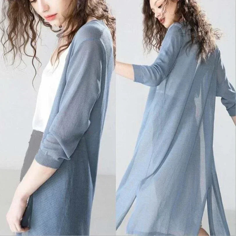 Ladies long sleeve cardigan - Elda-Mocha-S-The Livary
