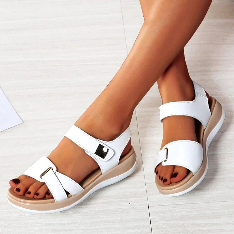 Orthopaedic ladies' sandals with trendy fit – FlexiComfort 31-White-3-The Livary