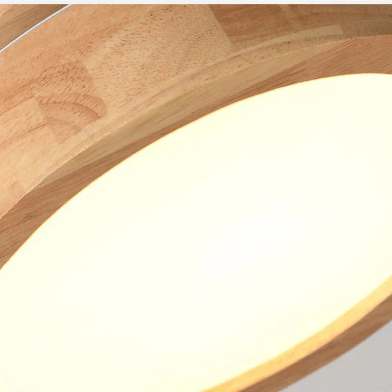 Round Wooden Scandinavian Ceiling Lamp - NordicLuxe-Type A-3 Colours Light-Diameter 20cm-The Livary