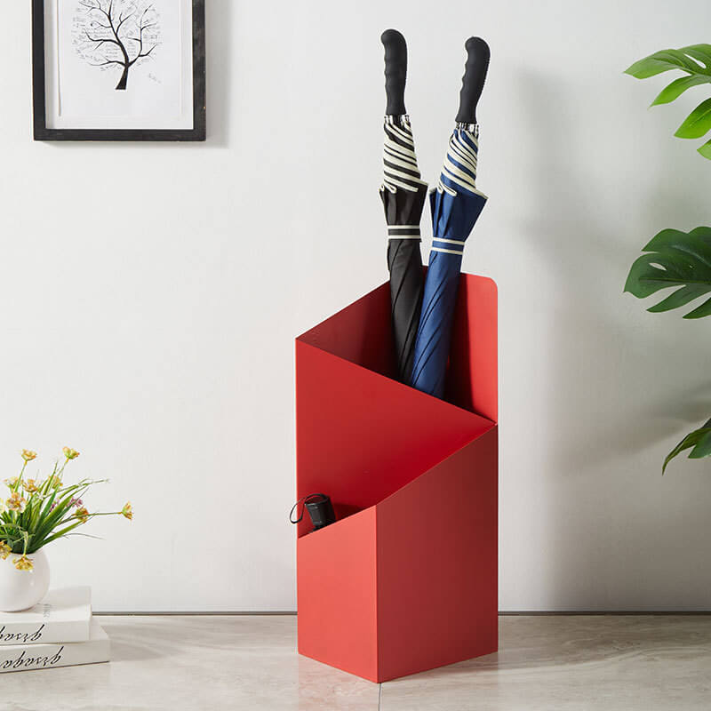 Umbrella stand with drip tray – Strömma-Red-The Livary