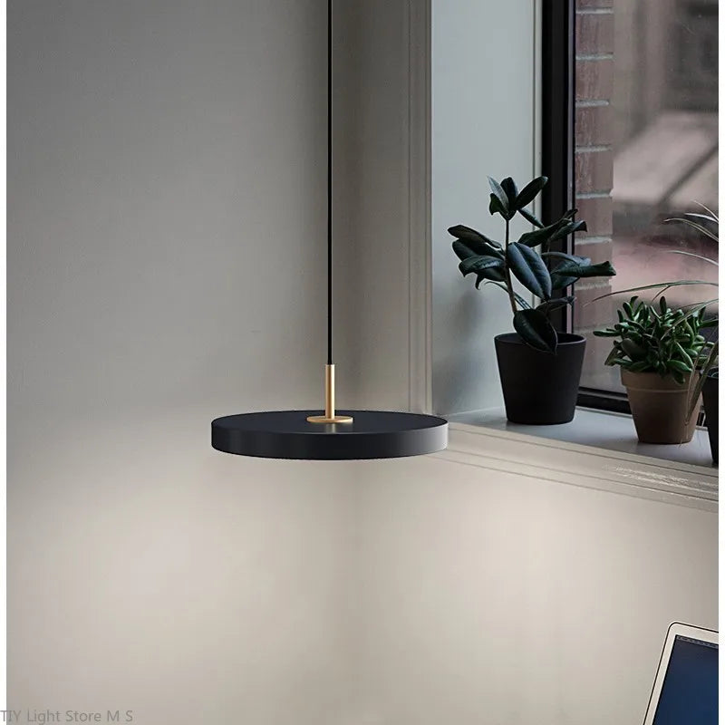 Scandinavian Hanging Lamp with Minimalist Design - Lyssa-Black-23cm-White Light-The Livary