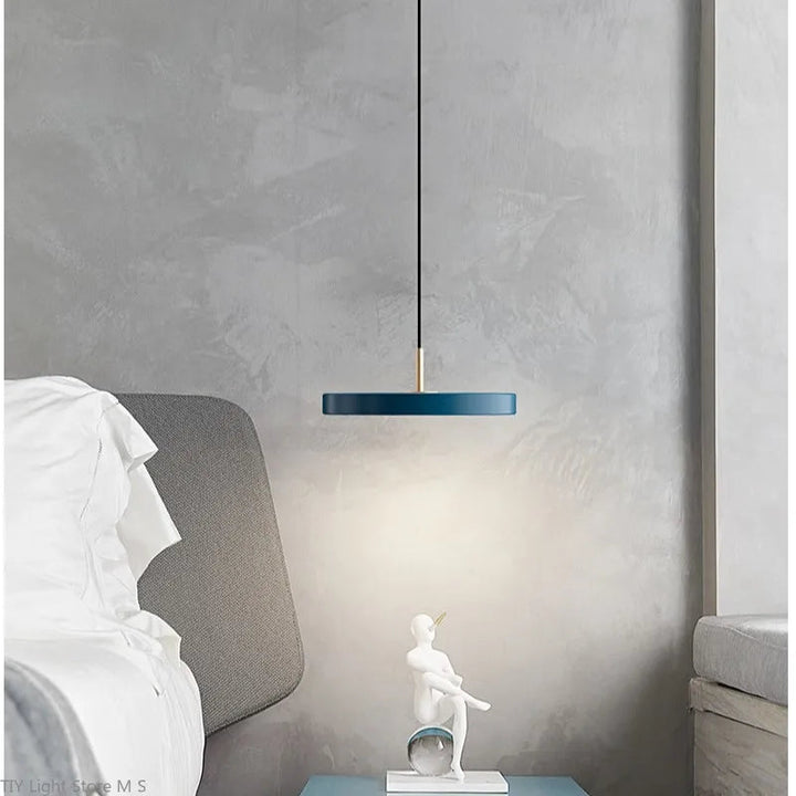 Scandinavian Hanging Lamp with Minimalist Design - Lyssa-Blue-23cm-White Light-The Livary