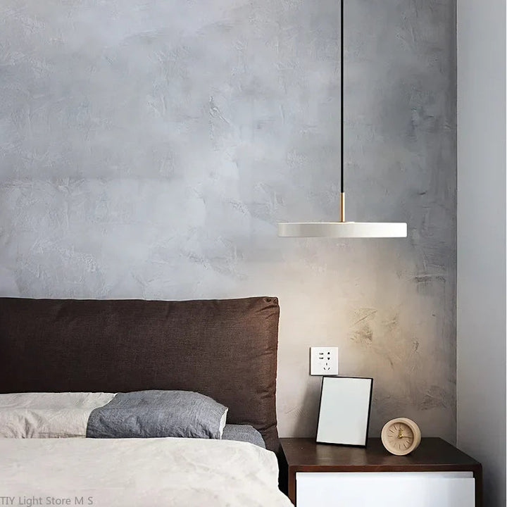 Scandinavian Hanging Lamp with Minimalist Design - Lyssa-White-23cm-White Light-The Livary