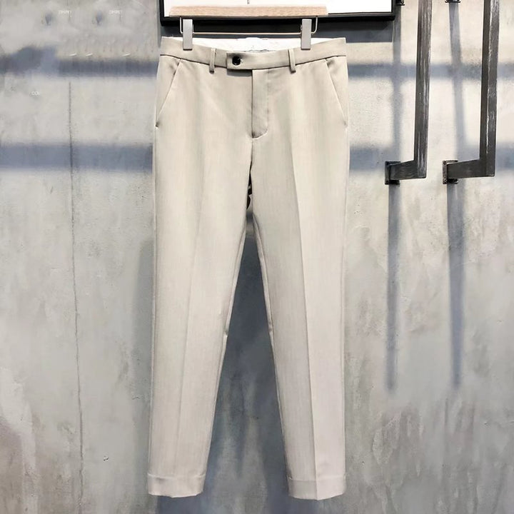 Slim Fit Formal Men's Trousers – Milan-Khaki-18-The Livary