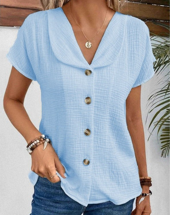 Stylish Ladies' Blouse - Sophia-Blue-XS (36-38)-The Livary