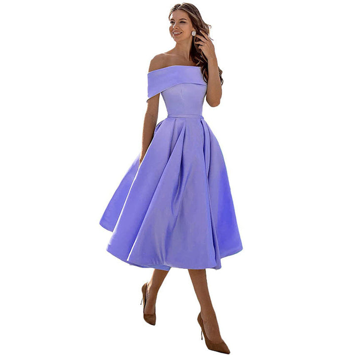 Strapless & Figure-hugging Satin Party Dress for Women – Mirella-Lavender-S-The Livary