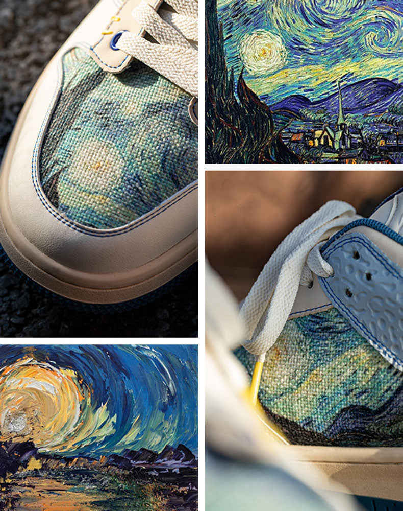 Artistic unisex sneakers with starry night design & comfort sole – Lior-5-The Livary