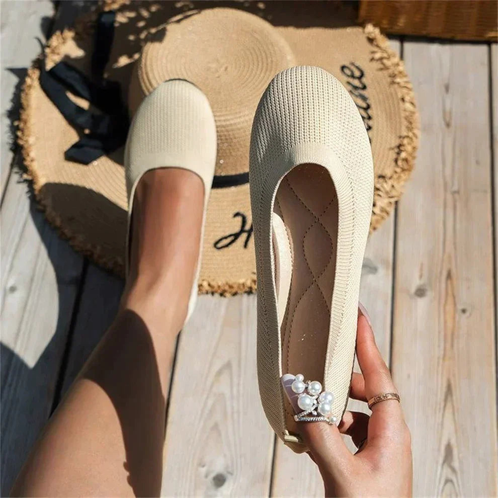 Luxury Orthopedic Ballerinas - Alina-Beige-3-The Livary