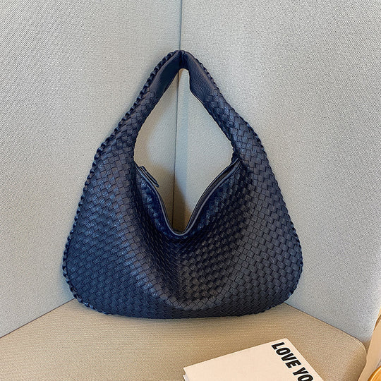 Trendy Woven Shoulder Bag - Ruby