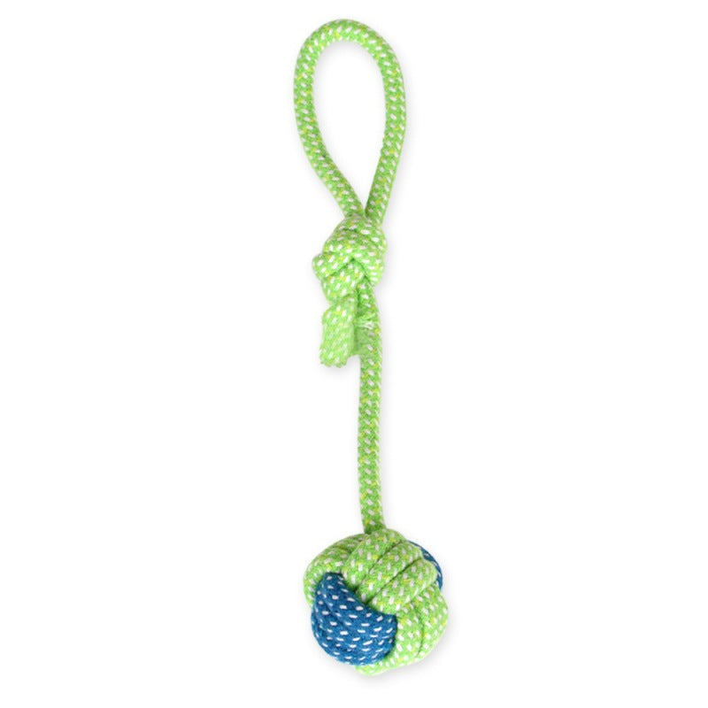 Dog Tugging Toy - Tug & Play Rope Ball-Ball with loop 14.17 inches-The Livary