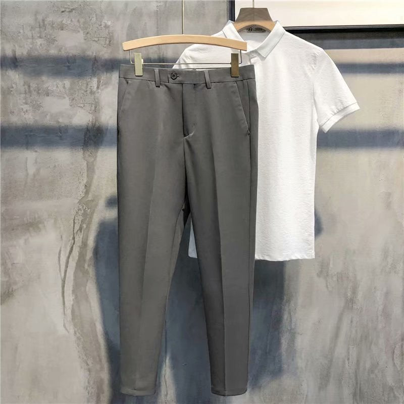 Slim Fit Formal Men's Trousers – Milan-Dark grey-18-The Livary