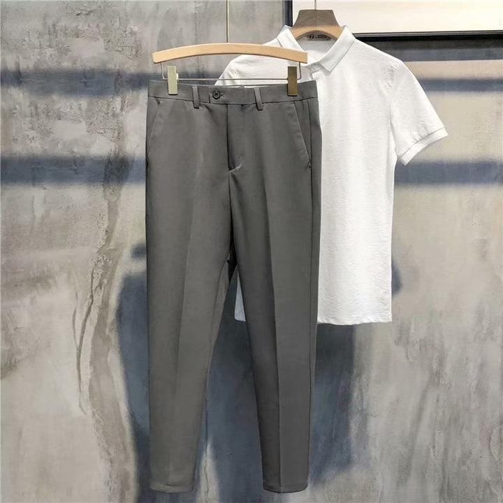 Slim Fit Formal Men's Trousers – Milan-Dark grey-18-The Livary