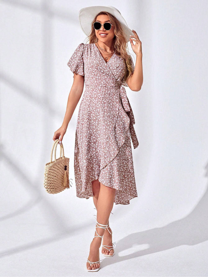 Light & Playful Summer Wrap Dress with Floral Pattern – Amira-S-The Livary