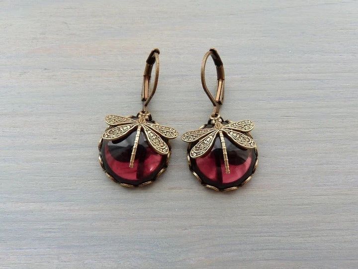 Vintage Butterfly Earrings - Aurora (Buy 1 Get 1 Free)-Dark Red-The Livary