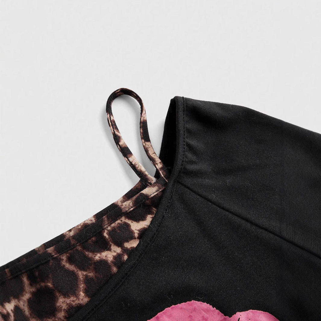 Trendy Women's Off-Shoulder Shirt with Leopard Print - Zaria-S-The Livary