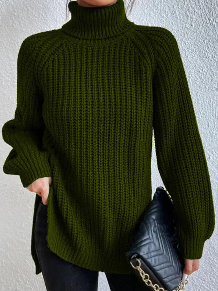 Trendy Knitted Women's Turtleneck - Esmée-Dark green-S-The Livary