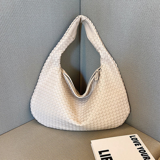 Trendy Woven Shoulder Bag - Ruby