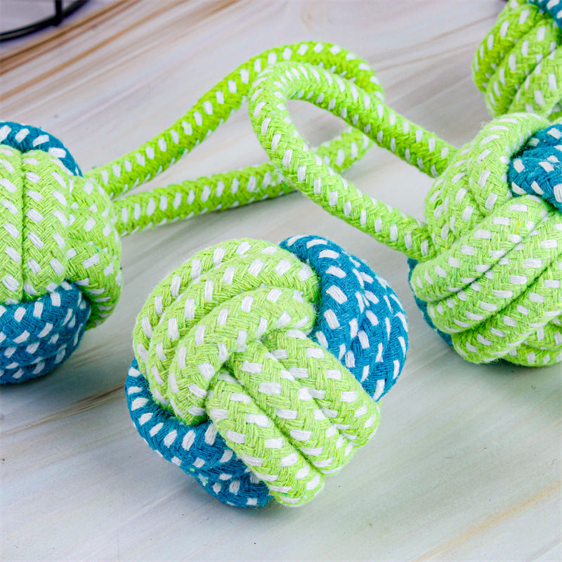 Dog Tugging Toy - Tug & Play Rope Ball-Ball with loop 14.17 inches-The Livary
