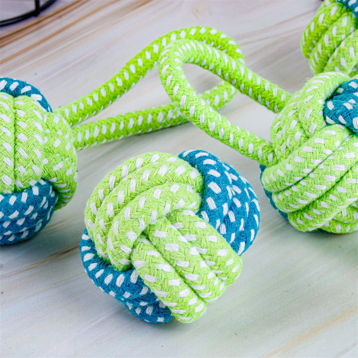 Dog Tugging Toy - Tug & Play Rope Ball-Ball with loop 14.17 inches-The Livary
