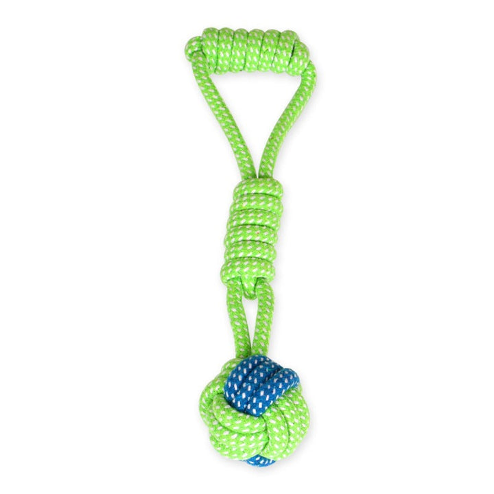 Dog Tugging Toy - Tug & Play Rope Ball-Ball with a locking ring 12.6 inches-The Livary