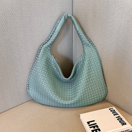 Trendy Woven Shoulder Bag - Ruby