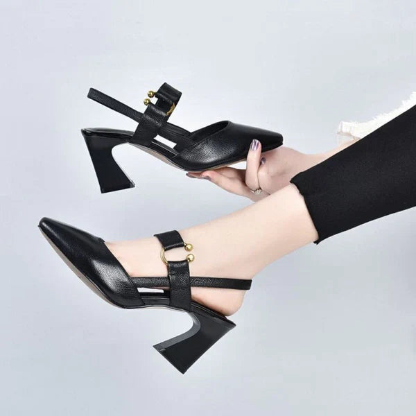 Orthopaedic Sandals with Heel – Vionna-Black-4.5-The Livary