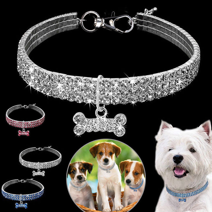 Premium Pet Collar - Bling It On-White-S 7.68x.79x.39 inches-The Livary