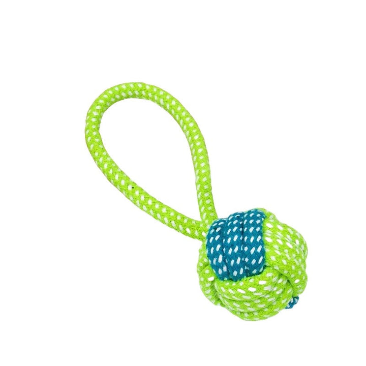 Dog Tugging Toy - Tug & Play Rope Ball-Ball with loop 14.17 inches-The Livary