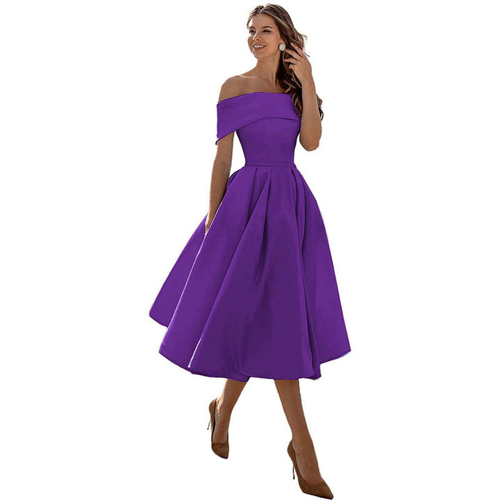 Strapless & Figure-hugging Satin Party Dress for Women – Mirella-Violet-S-The Livary