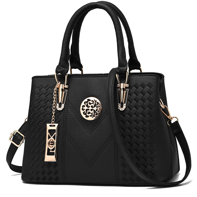 Vegan Leather Shoulder Bag - Eliza-Black-The Livary