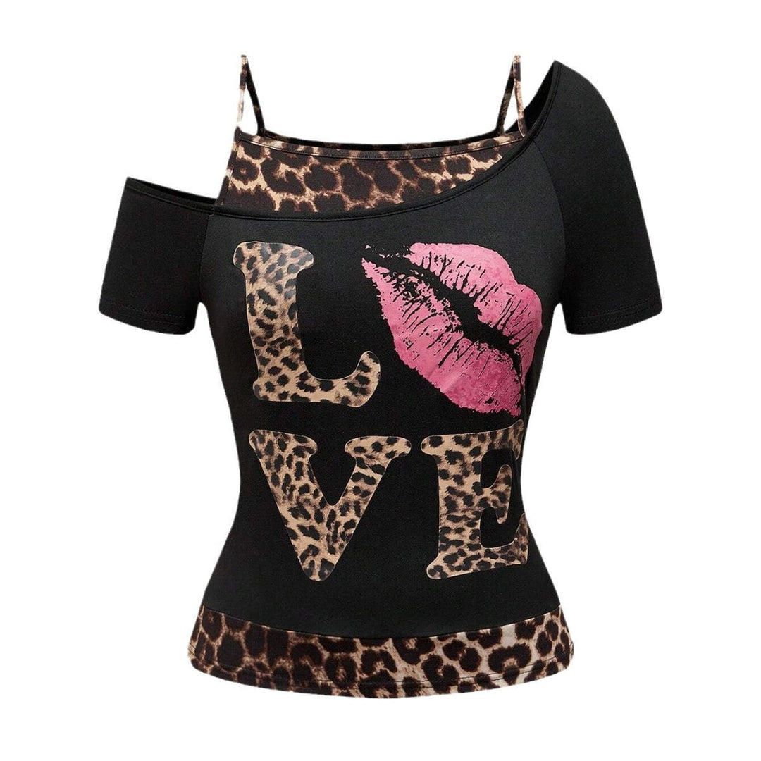 Trendy Women's Off-Shoulder Shirt with Leopard Print - Zaria-S-The Livary