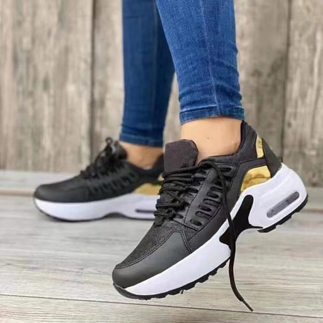 CloudStride Air | Casual Sneakers with Cushioned Heel for Women-Black-3.5-The Livary